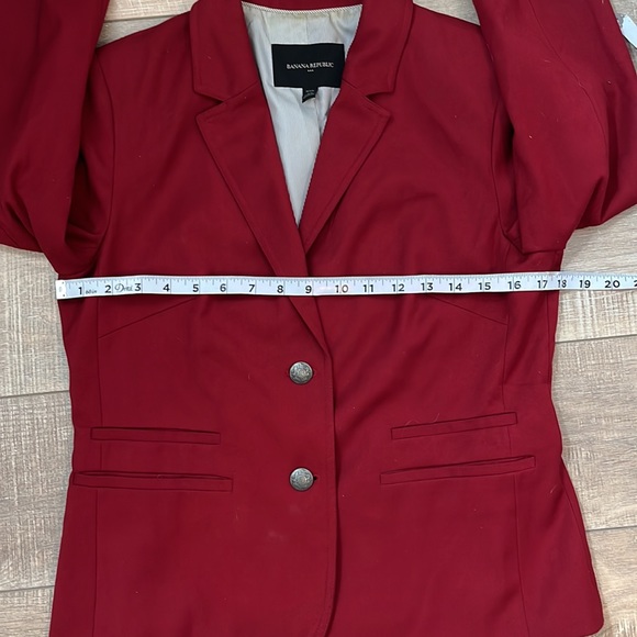 Banana Republic double button front blazer lined inside classic red 8P - Picture 12 of 15